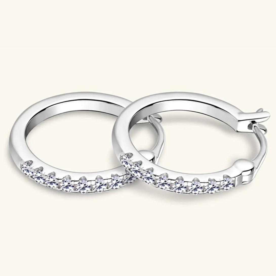 Lovcia 925 Sterling Silver Moissanite Huggie Earrings-Earrings-Gold-One Size-Gold