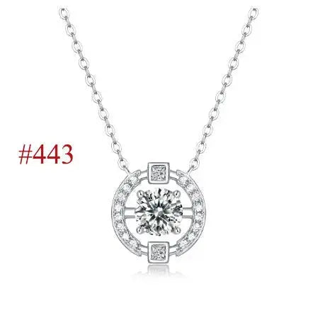 LOVCIA Holiday Moissanite CZ Waterdrop Round Flower 925 Sterling Silver Necklace