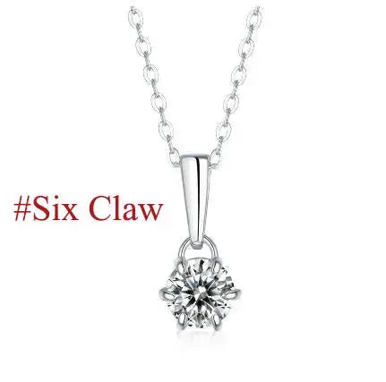 LOVCIA Holiday Moissanite CZ Waterdrop Round Flower 925 Sterling Silver Necklace