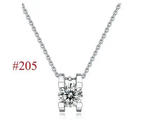 LOVCIA Holiday Moissanite CZ Waterdrop Round Flower 925 Sterling Silver Necklace