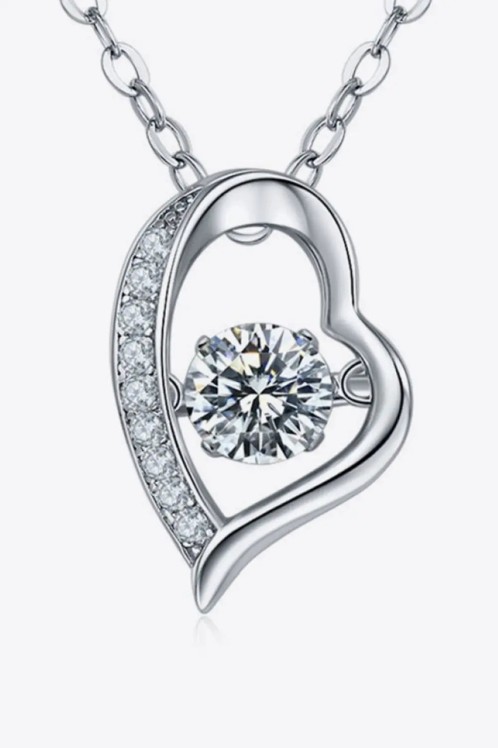 Lovcia 925 Sterling Silver Moissanite Pendant Necklace-Necklaces-Silver-One Size-Silver