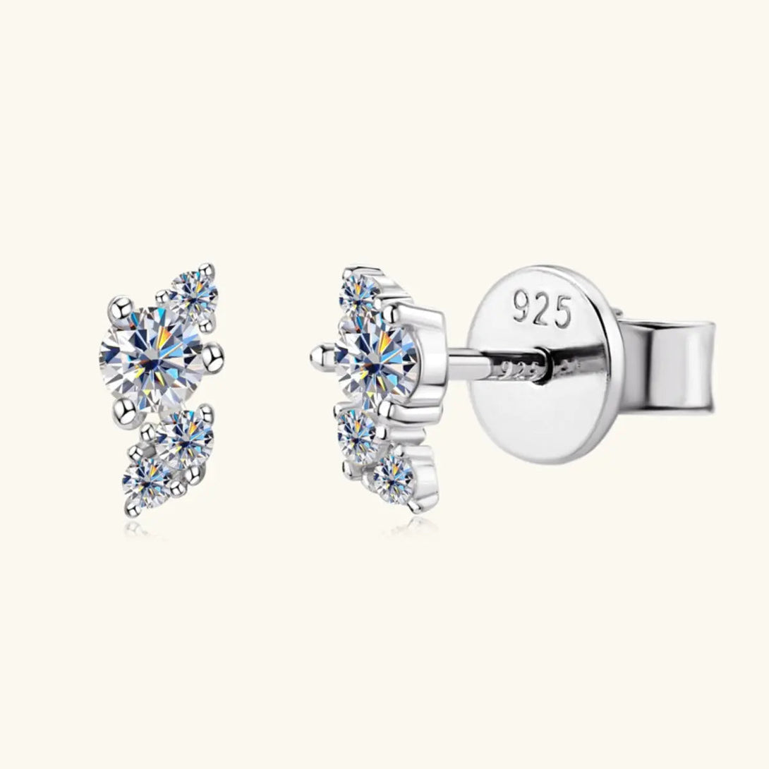 Lovcia 925 Sterling Silver Moissanite Stud Earrings-Earrings-Gold-One Size-Gold