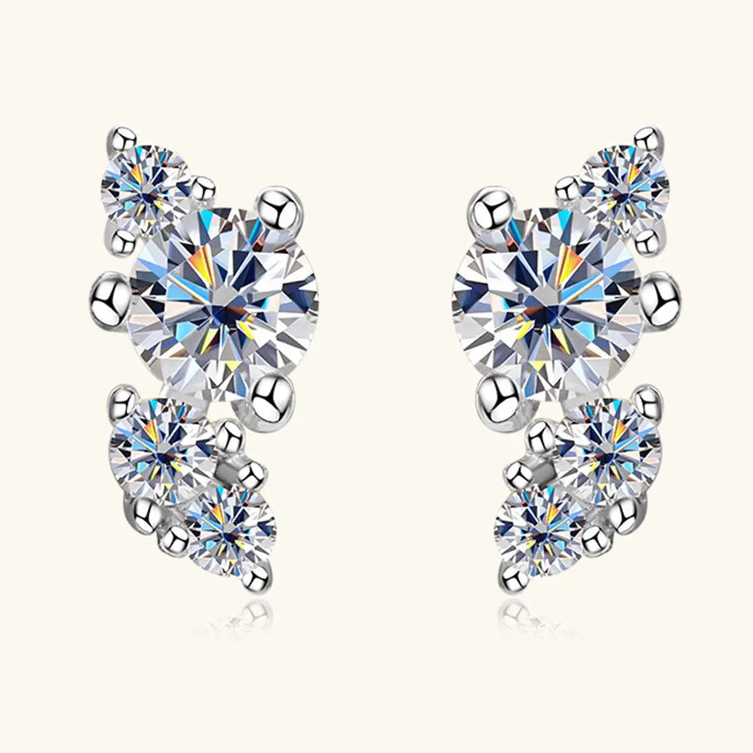 Lovcia 925 Sterling Silver Moissanite Stud Earrings-Earrings-Gold-One Size-Gold