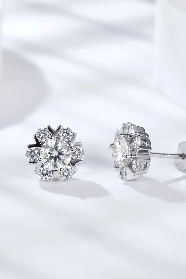 Lovcia 925 Sterling Silver Moissanite Stud Earrings-Earrings-Silver-One Size-Silver