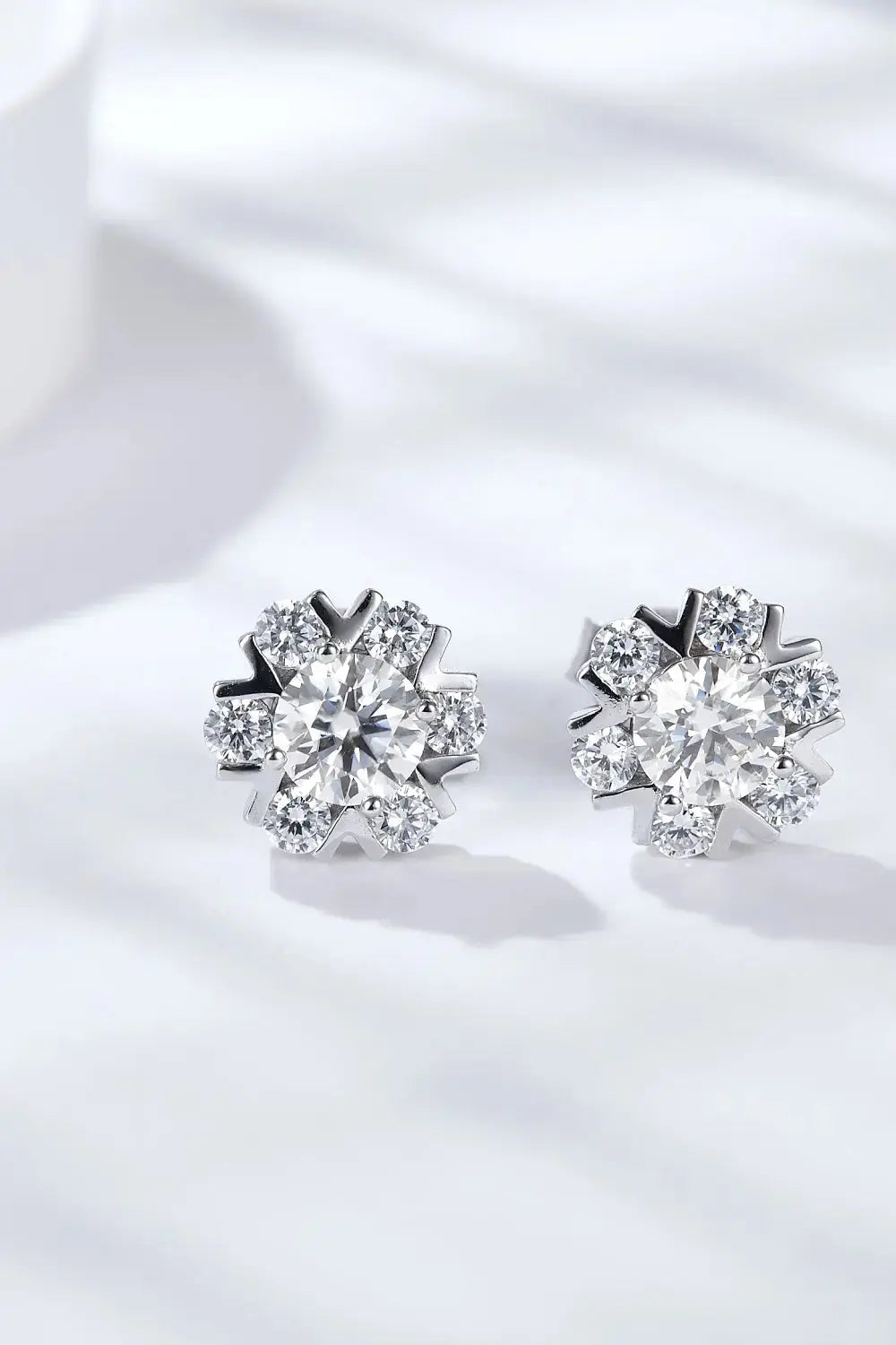 Lovcia 925 Sterling Silver Moissanite Stud Earrings-Earrings-Silver-One Size-Silver