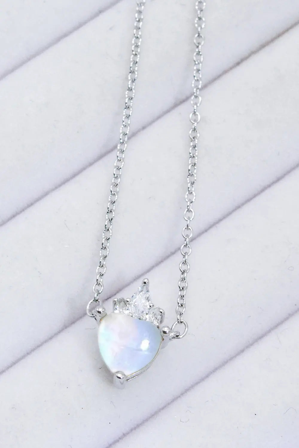 Lovcia 925 Sterling Silver Moonstone Heart Pendant Necklace-Necklaces-Moonstone-One Size-Moonstone
