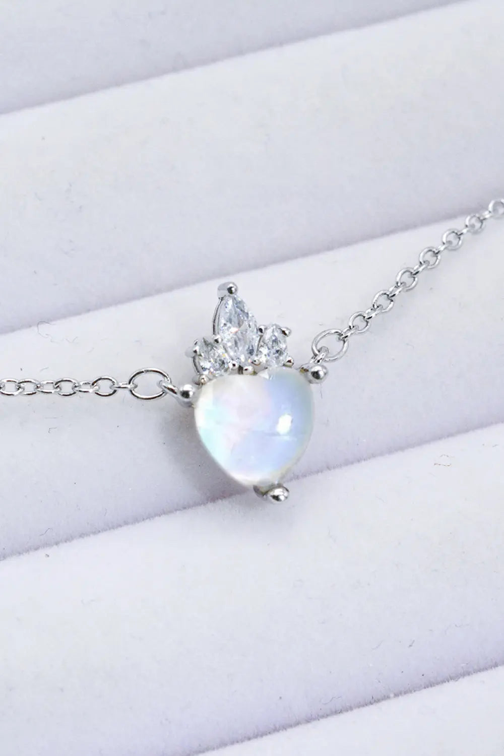 Lovcia 925 Sterling Silver Moonstone Heart Pendant Necklace-Necklaces-Moonstone-One Size-Moonstone