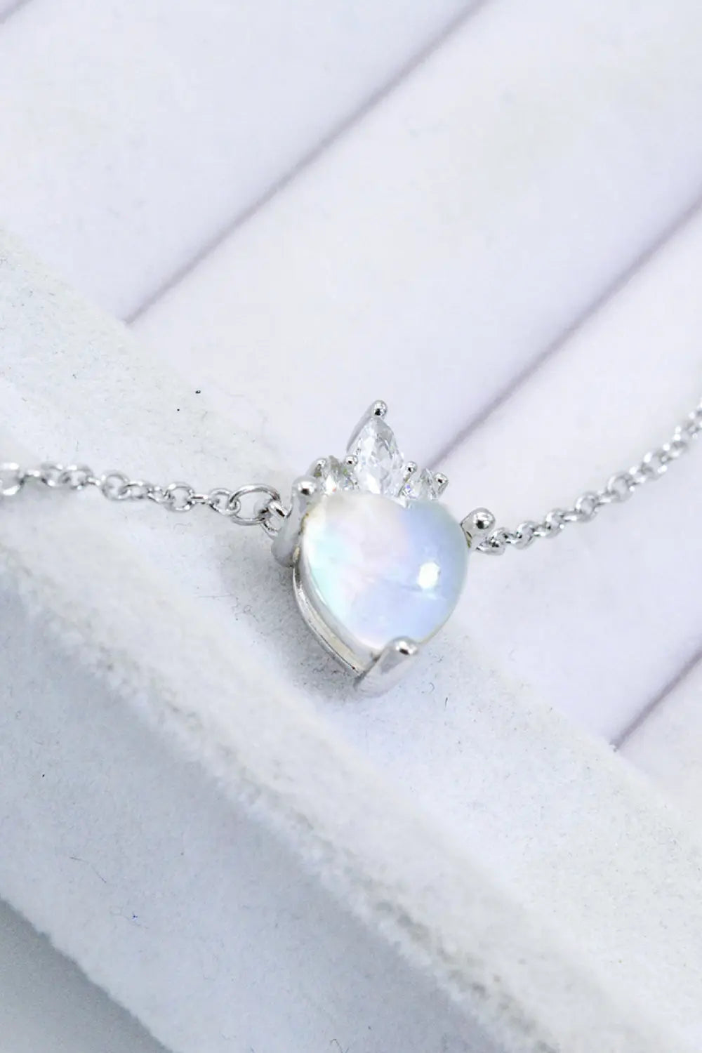 Lovcia 925 Sterling Silver Moonstone Heart Pendant Necklace-Necklaces-Moonstone-One Size-Moonstone