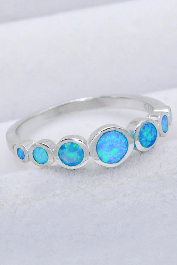 Lovcia 925 Sterling Silver Multi-Opal Ring-Rings-Sky Blue-6-Sky Blue