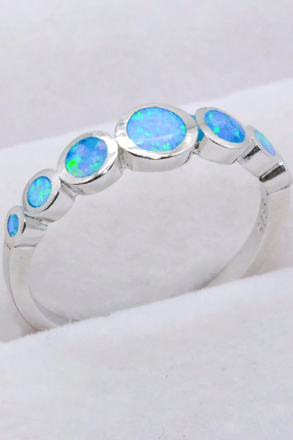 Lovcia 925 Sterling Silver Multi-Opal Ring-Rings-Sky Blue-6-Sky Blue