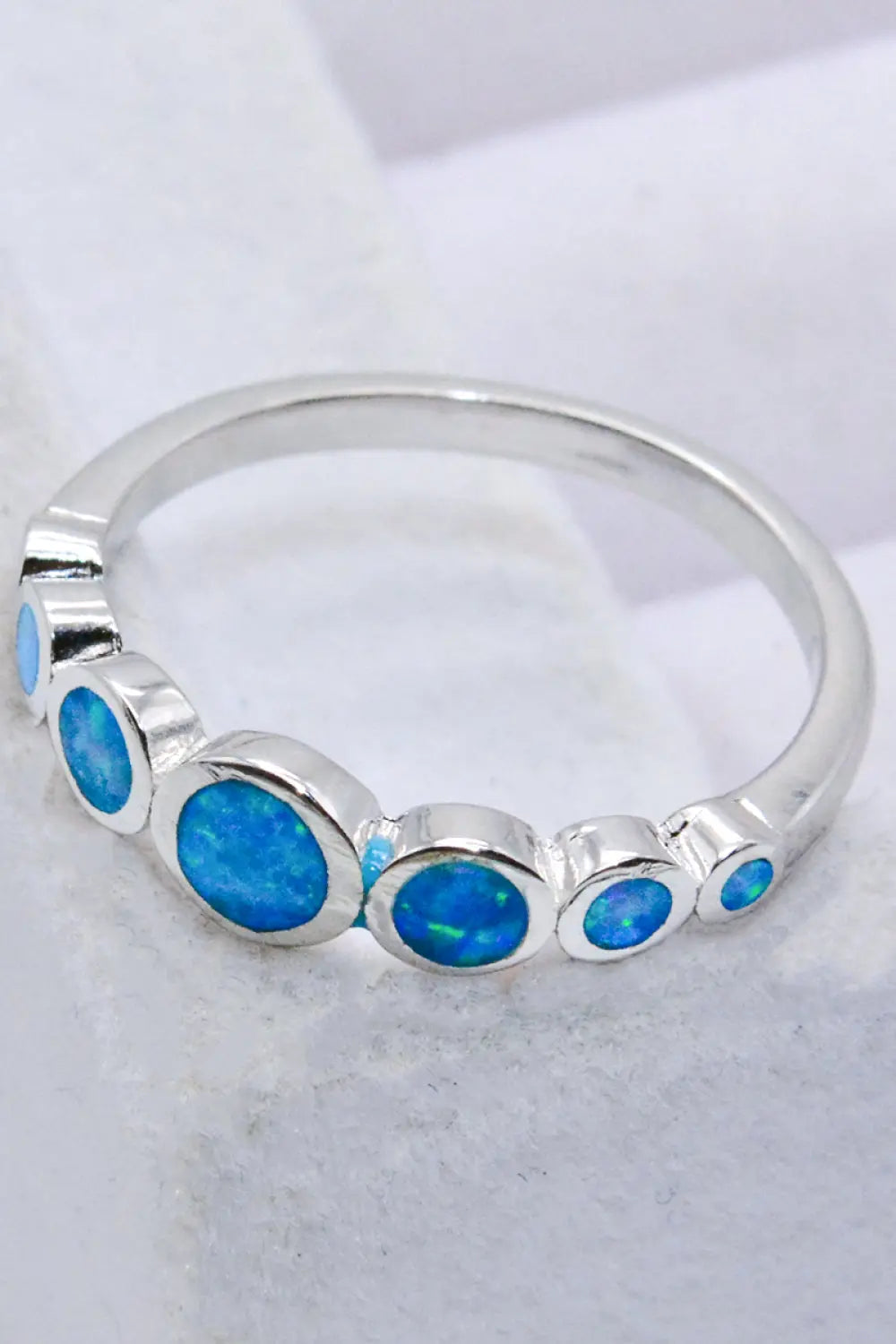 Lovcia 925 Sterling Silver Multi-Opal Ring-Rings-Sky Blue-6-Sky Blue