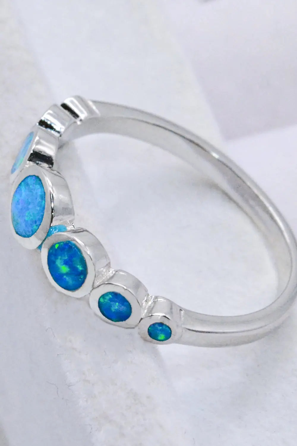 Lovcia 925 Sterling Silver Multi-Opal Ring-Rings-Sky Blue-6-Sky Blue