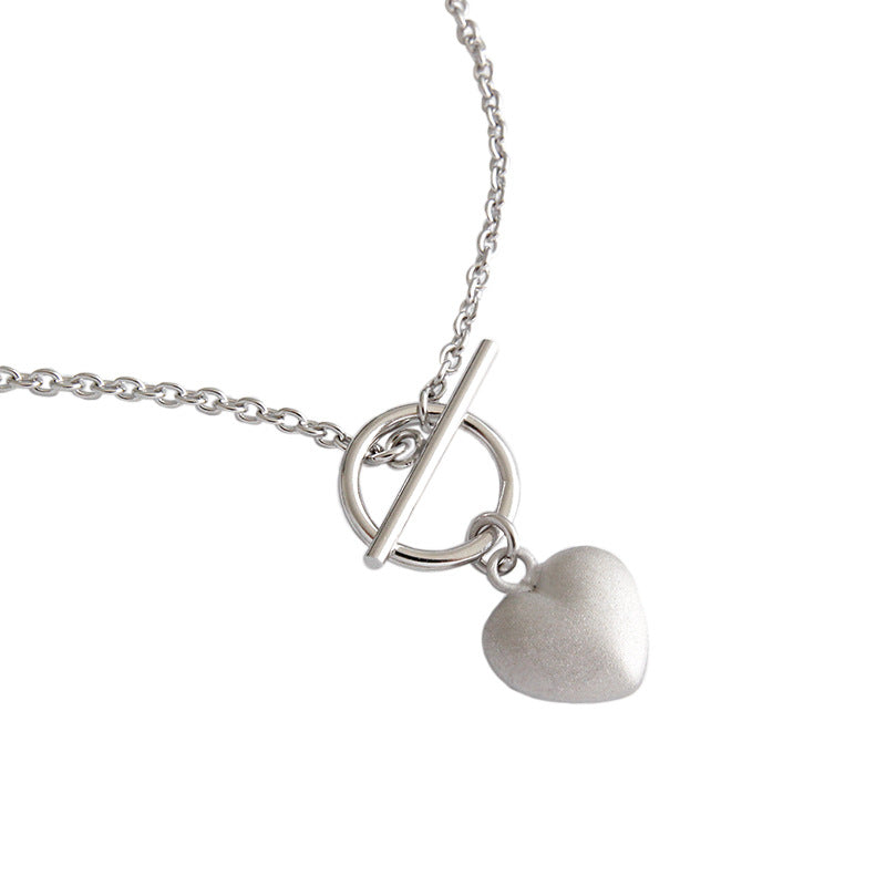 Lovcia 925 Sterling Silver Necklace Heart Pendant 11mm-Necklaces-Rhodium-Rhodium