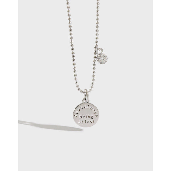 Lovcia 925 Sterling Silver Necklace Love Always 10mm-Necklaces-Rhodium-Rhodium