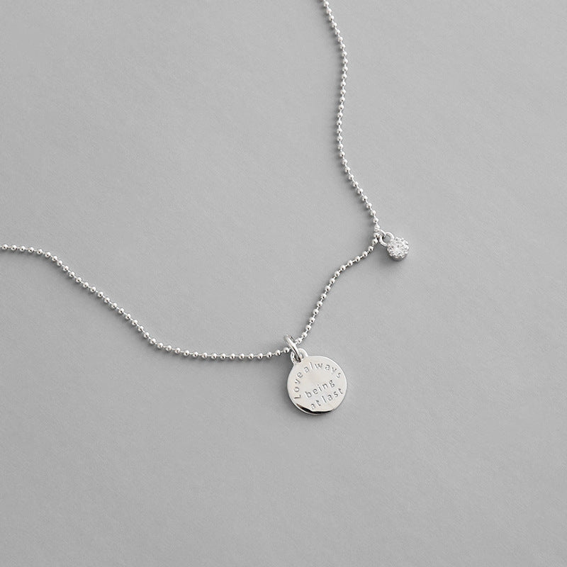 Lovcia 925 Sterling Silver Necklace Love Always 10mm-Necklaces-Rhodium-