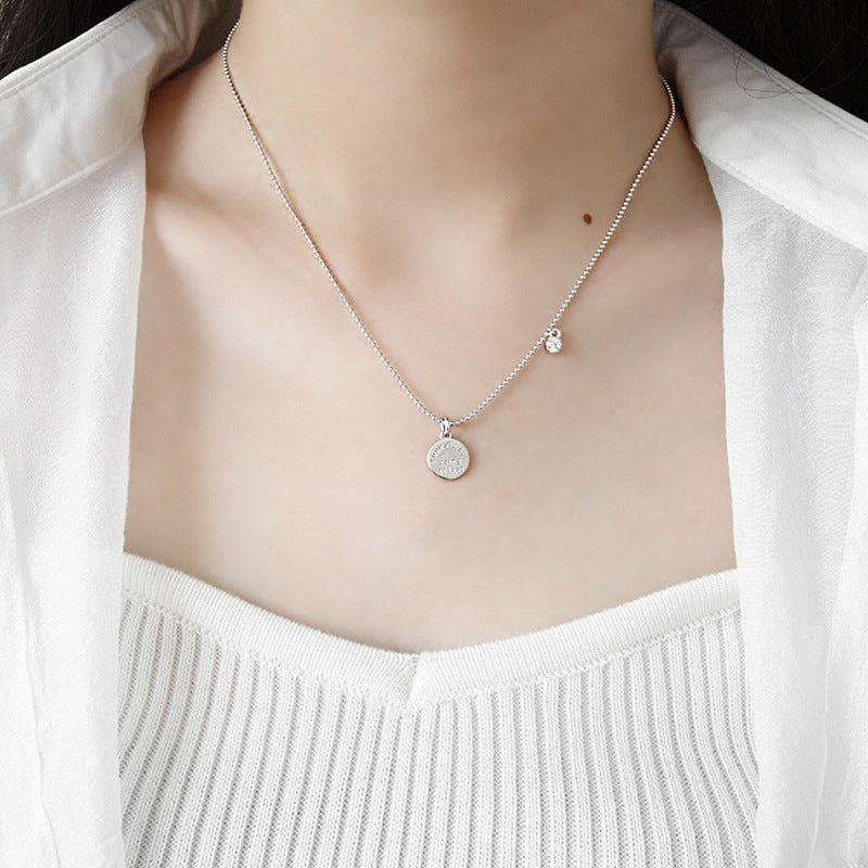 Lovcia 925 Sterling Silver Necklace Love Always 10mm-Necklaces-Rhodium-