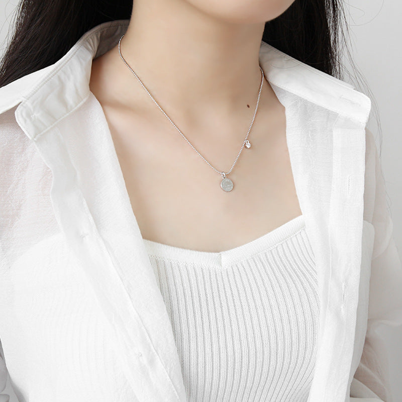 Lovcia 925 Sterling Silver Necklace Love Always 10mm-Necklaces-Rhodium-