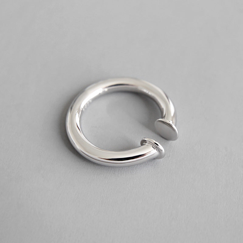 Lovcia 925 Sterling Silver Non Pierced Circle Earring 16mm-Earrings-Rhodium-