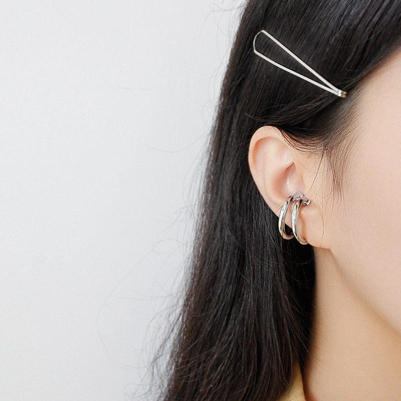 Lovcia 925 Sterling Silver Non Pierced Circle Earring 16mm-Earrings-Rhodium-