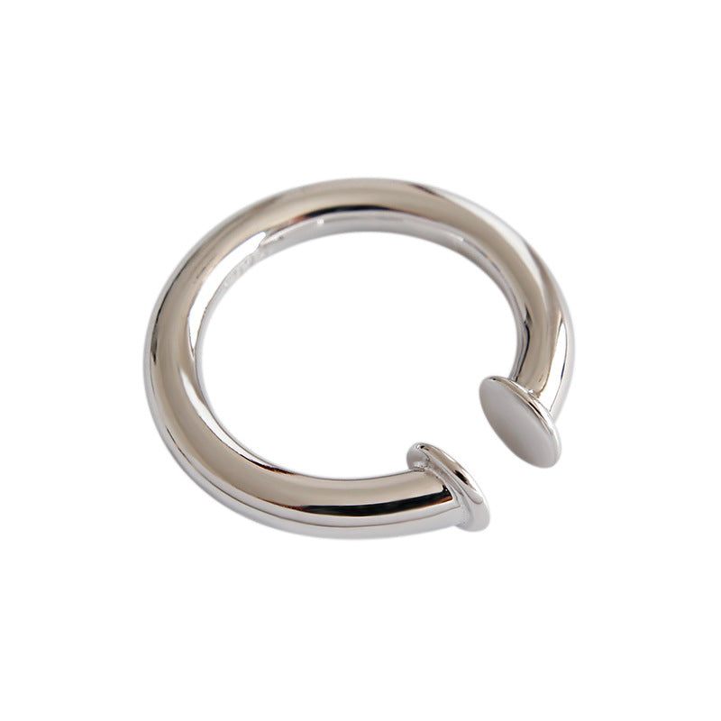 Lovcia 925 Sterling Silver Non Pierced Circle Earring 16mm-Earrings-Rhodium-