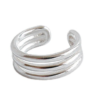Lovcia 925 Sterling Silver Non Pierced Earring Single-Earrings-Triple Layer Earrings-