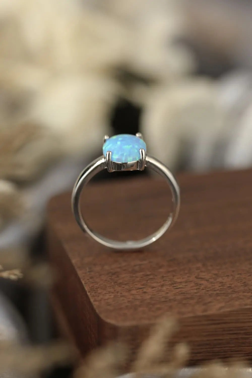 Lovcia 925 Sterling Silver Opal Solitaire Ring-Rings-Sky Blue-6-Sky Blue