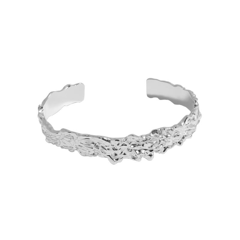 Lovcia 925 Sterling Silver Open Bangle 60mm 11.7mm-Bracelets-