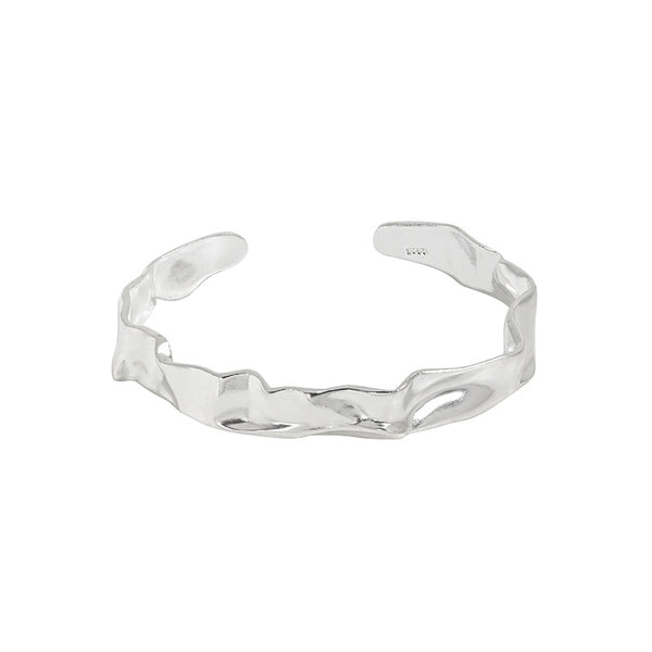 Lovcia 925 Sterling Silver Open Bangle Adjustable Size-Bracelets-No Plating-No Plating