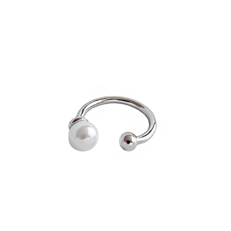 Lovcia 925 Sterling Silver Pearl Non Pierced Earring 4.35mm-Earrings-Rhodium-