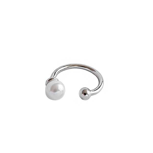 Lovcia 925 Sterling Silver Pearl Non Pierced Earring 4.35mm-Earrings-Rhodium-