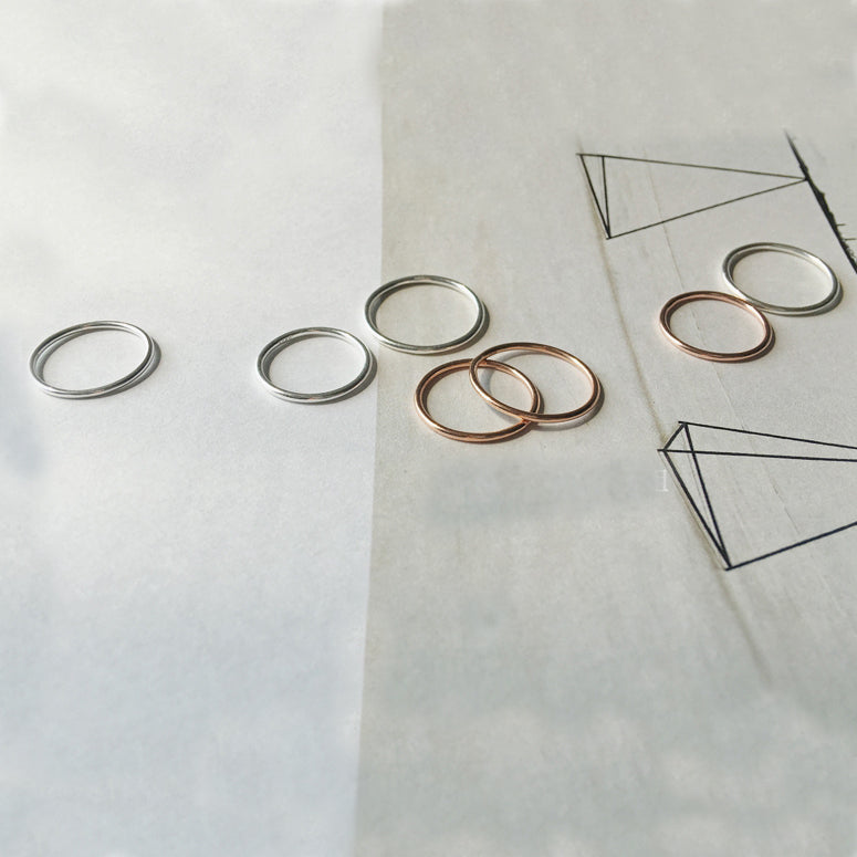 Lovcia 925 Sterling Silver Pinky Ring Thin 1.2mm Gold-Rings-Us 6-Gold-Us 6