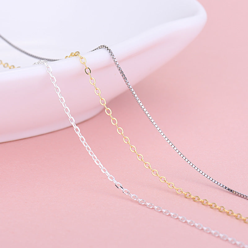 Lovcia 925 Sterling Silver Rolo Chain DIY Jewellery Kit Gold-Jewelry Making Kits-Yellow Gold & 46cm-#3-Yellow Gold & 46cm