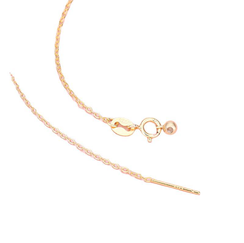 Lovcia 925 Sterling Silver Rolo Chain DIY Jewellery Kit Gold-Jewelry Making Kits-Yellow Gold & 46cm-#3-Yellow Gold & 46cm