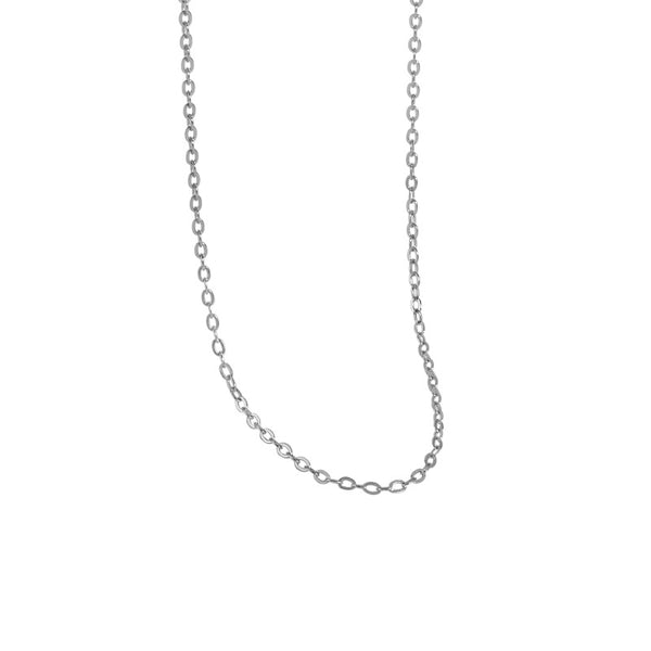 Lovcia 925 Sterling Silver Rolo Chain Necklace Adjustable-Necklaces-Rhodium-Rhodium