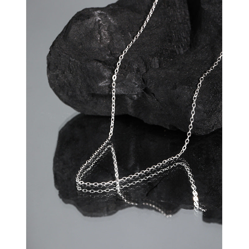 Lovcia 925 Sterling Silver Rolo Chain Necklace Adjustable-Necklaces-Rhodium-Rhodium