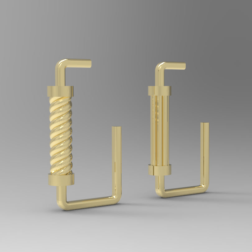 LOVCIA 925 Sterling Silver Roman-Inspired Geometric Dangling Earrings for Women with 18K Yellow Gold Plating