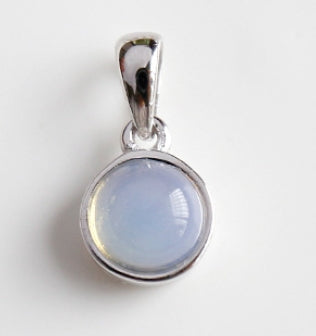 Lovcia 925 Sterling Silver Round Agate Malachite Pendant 7x14mm-Charms & Pendants-Opal-
