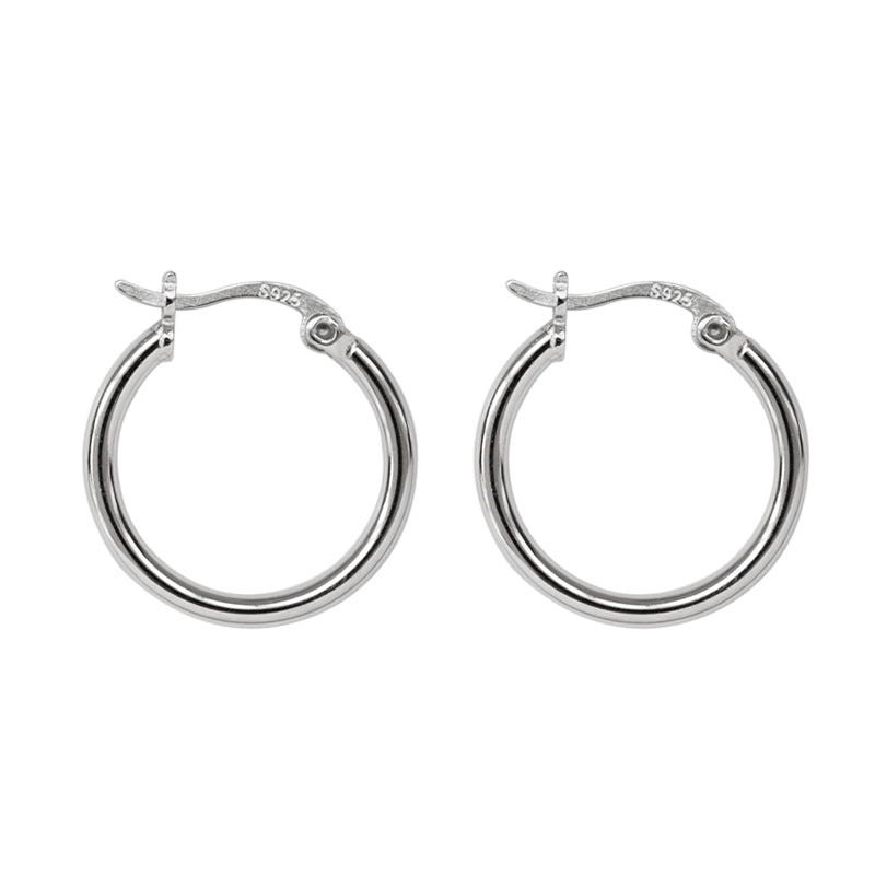 Lovcia 925 Sterling Silver Round Hoop Earrings 18mm-Earrings-23Mm-23Mm