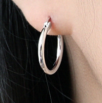 Lovcia 925 Sterling Silver Round Hoop Earrings 18mm-Earrings-23Mm-23Mm