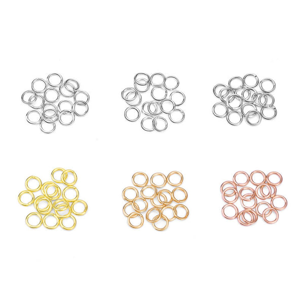 Lovcia 925 Sterling Silver Round Jump Rings Gold Tone 0.6mm-Jewelry Making Kits-Yellow Gold-Closed Loop & 0.6mm * 5mm-Yellow Gold