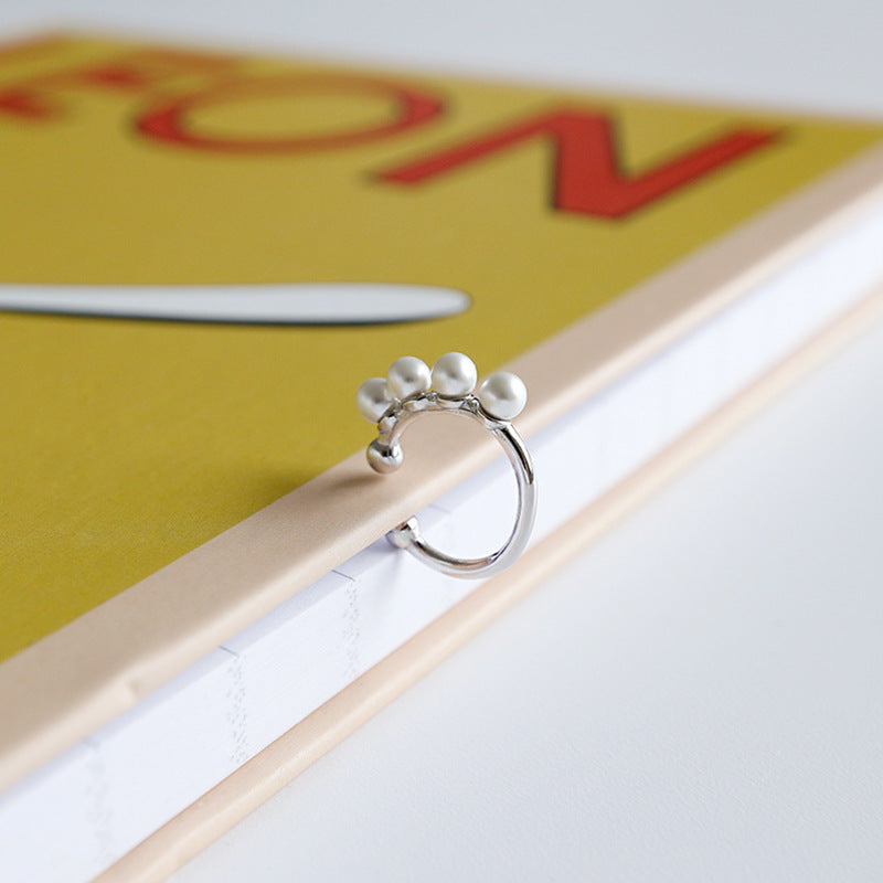 Lovcia 925 Sterling Silver Shell Pearl Hoop Earring 10mm-Earrings-Rhodium-
