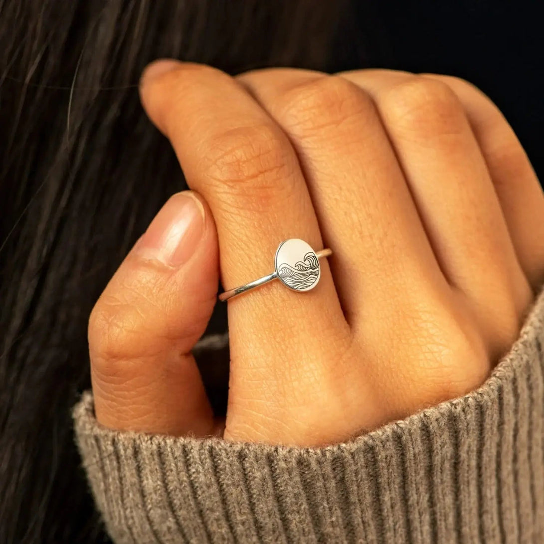 Lovcia 925 Sterling Silver Signet Ring-Rings-Silver-5-Silver