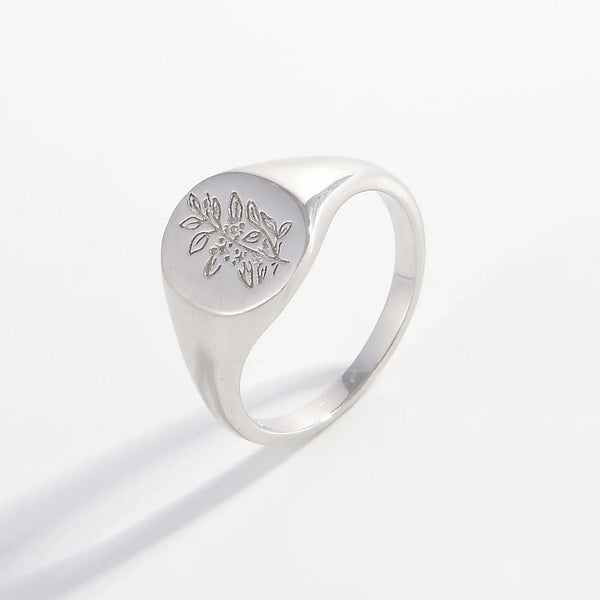 Lovcia 925 Sterling Silver Signet Ring-Rings-Silver-6-Silver