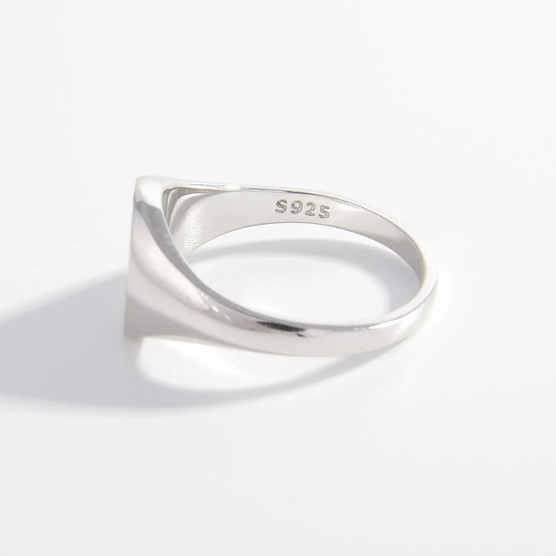 Lovcia 925 Sterling Silver Signet Ring-Rings-Silver-6-Silver