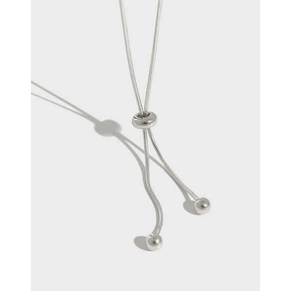 Lovcia 925 Sterling Silver Snake Chain Necklace Adjustable-Necklaces-Rhodium-Rhodium
