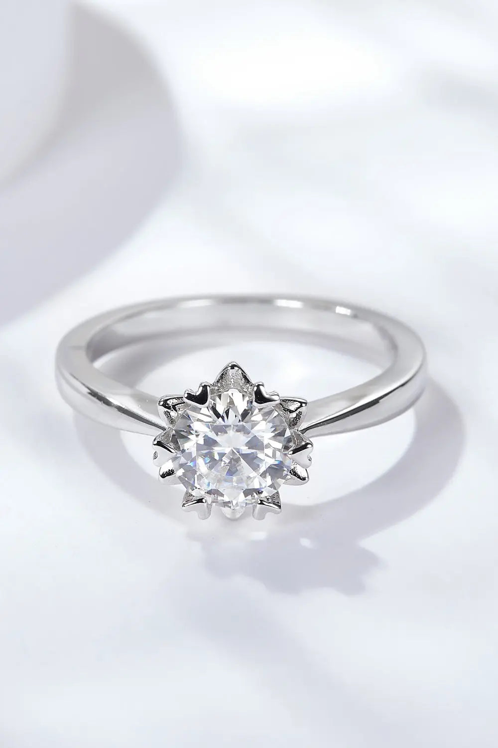 Lovcia 925 Sterling Silver Solitaire Moissanite Ring-Rings-Silver-6-Silver