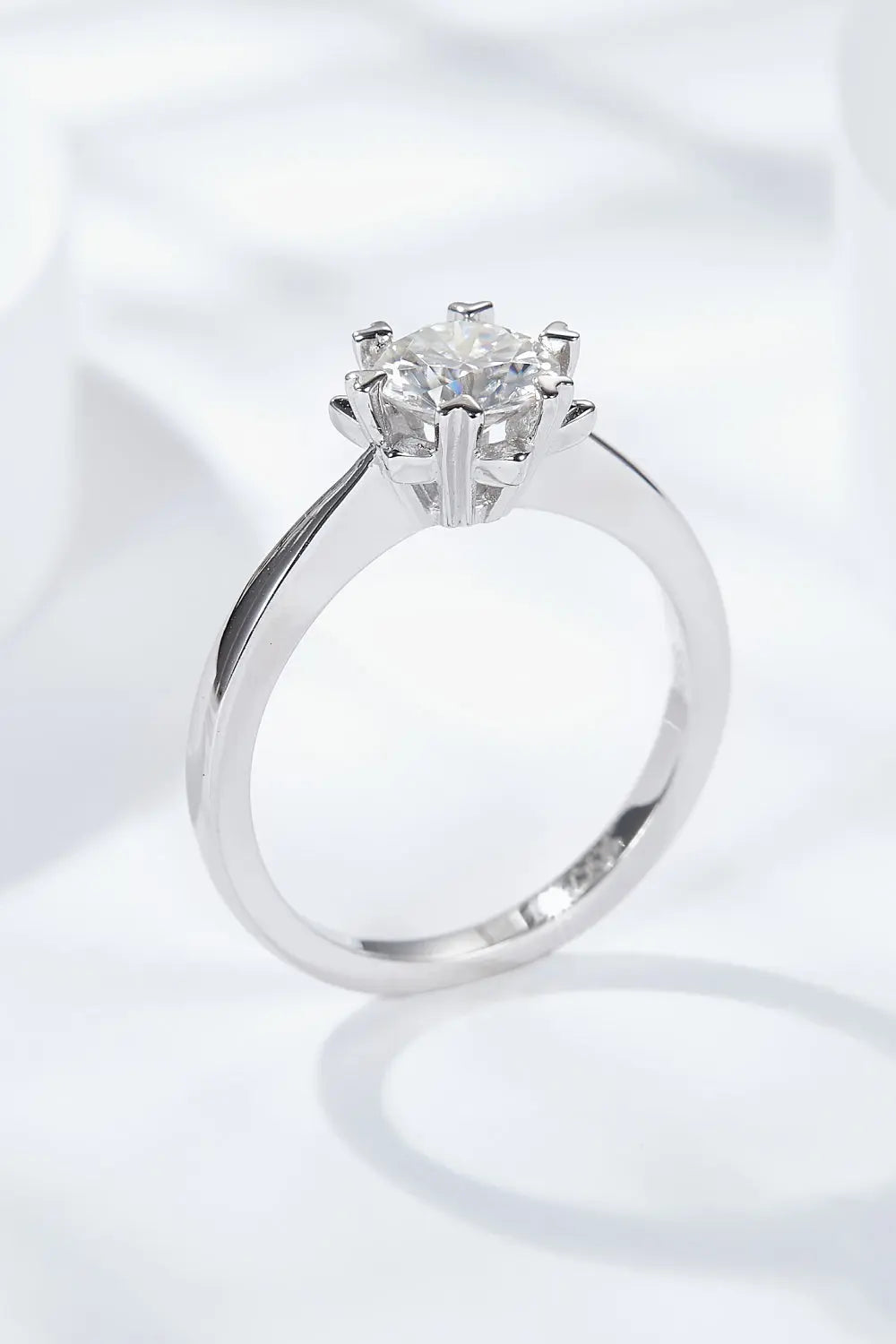 Lovcia 925 Sterling Silver Solitaire Moissanite Ring-Rings-Silver-6-Silver
