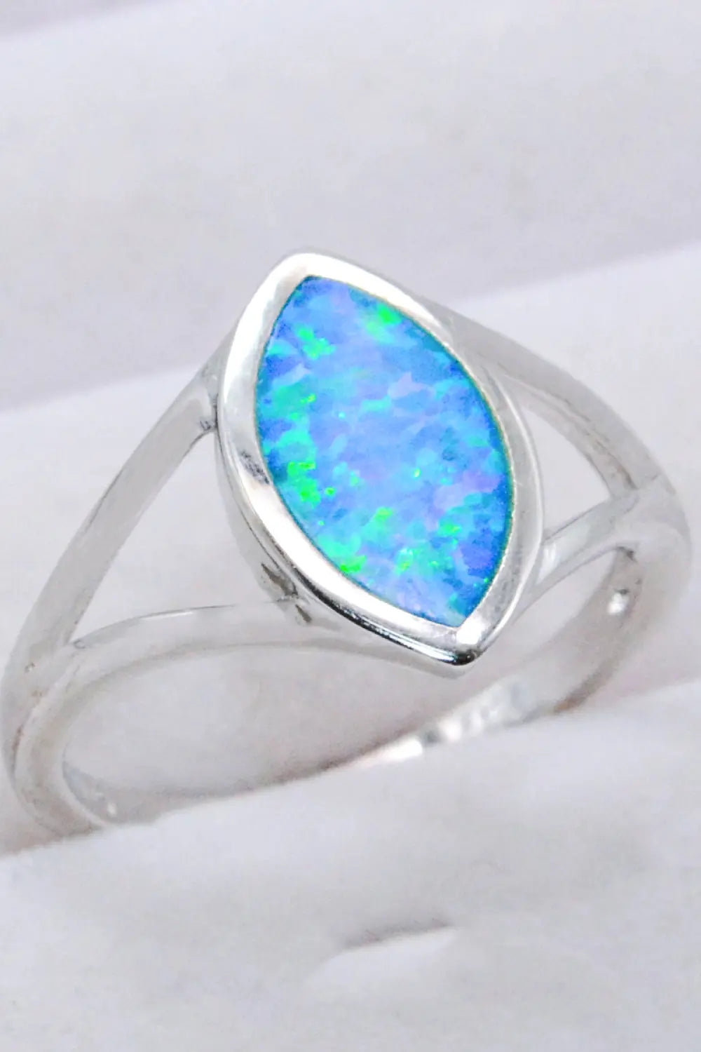 Lovcia 925 Sterling Silver Split Shank Opal Ring-Rings-Sky Blue-6-Sky Blue