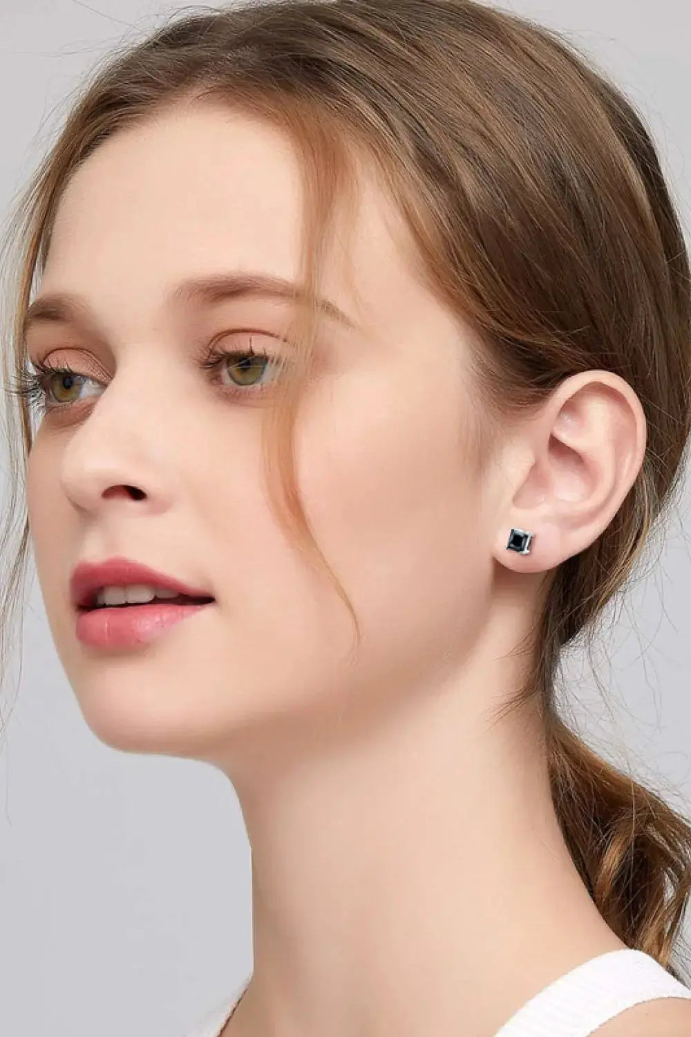 Lovcia 925 Sterling Silver Square Moissanite Stud Earrings-Earrings-Black-One Size-Black