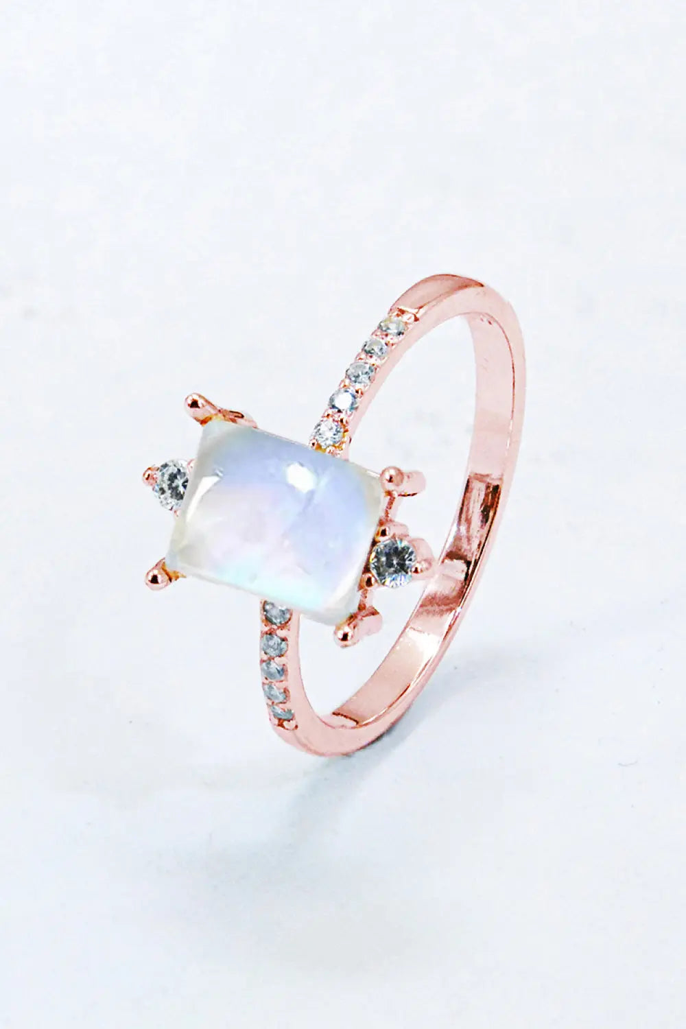 Lovcia 925 Sterling Silver Square Moonstone Ring-Rings-Moonstone-6-Moonstone